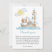 Wasserfarbenbootdusche für Wasserbären Dankeskarte (Vorderseite)