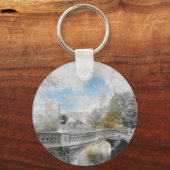 Wasserfarbenbridge im Central Park New York Schlüsselanhänger (Vorderseite)