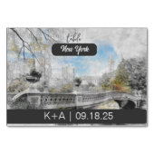 Wasserfarbenbridge im Central Park New York Tischnummer (Vorderseite)