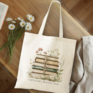 Wasserfarbenbücher und Wildblumen Buchclub-Name Tragetasche