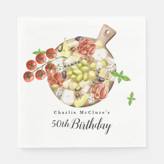 Wasserfarbencharcuterie Italiens Geburtstag Serviette