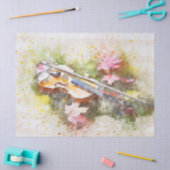 Wasserfarbendekoution für Geige Seidenpapier (Basteln)