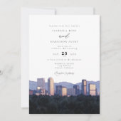 WasserfarbenDenver Colorado Skyline Hochzeit Einladung (Vorderseite)