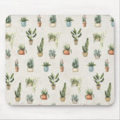 Wasserfarbendesign für gepunktete Pflanze Mousepad (Vorne)