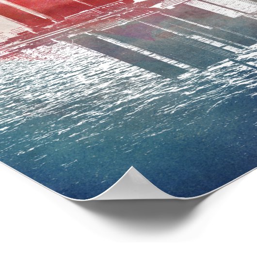 Wasserfarbendetroit Poster (Ecke)