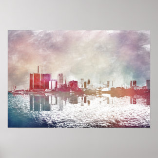 Wasserfarbendetroit Poster
