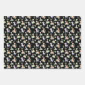 Wasserfarbendinosaurier auf schwarz geschenkpapier set (Vorderseite)