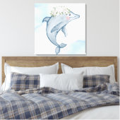 Wasserfarbendolphin Leinwanddruck (Insitu (Schlafzimmer))