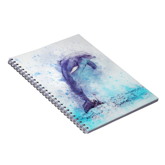 Wasserfarbendolphin Notizblock (Rechte Seite)