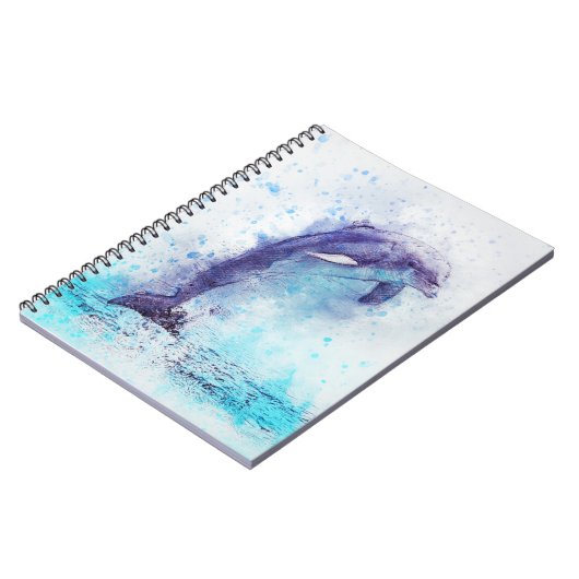 Wasserfarbendolphin Notizblock (Linke Seite)