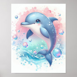 Wasserfarbendolphin Poster