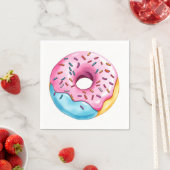 WasserfarbenDonut mit Eisen und Sprinklen auf Weiß Serviette (Beispiel)