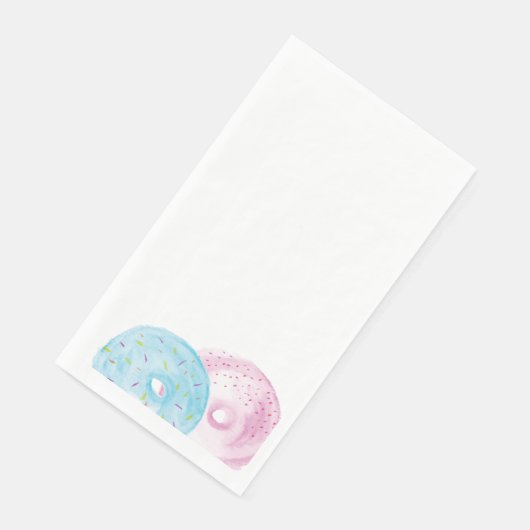 WasserfarbenDonuts Handgemalt Gemustertes Baby Serviette (Ecke)