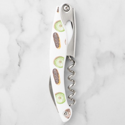 WasserfarbenDonuts Handgemalt Whimiskales Muster Kellnermesser (Rückseite)