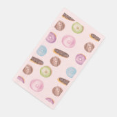 WasserfarbenDonuts Handgestrichen Gemustert rosa Serviette (Ecke)