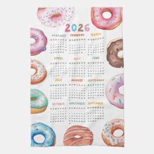 WasserfarbenDonuts - Kalender 2026 Geschirrtuch