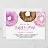 WasserfarbenDonuts mit Sprinkles Girl Baby Dusche Einladung (Vorderseite)
