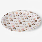 WasserfarbenDonuts Muster Pappteller (Schrägansicht)