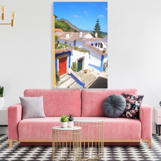 Wasserfarbendorf Leinwanddruck (Insitu (Wohnzimmer))