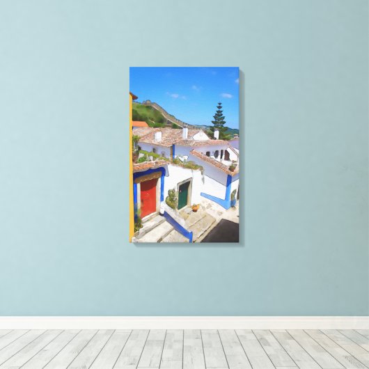 Wasserfarbendorf Leinwanddruck (Insitu (Holzboden))