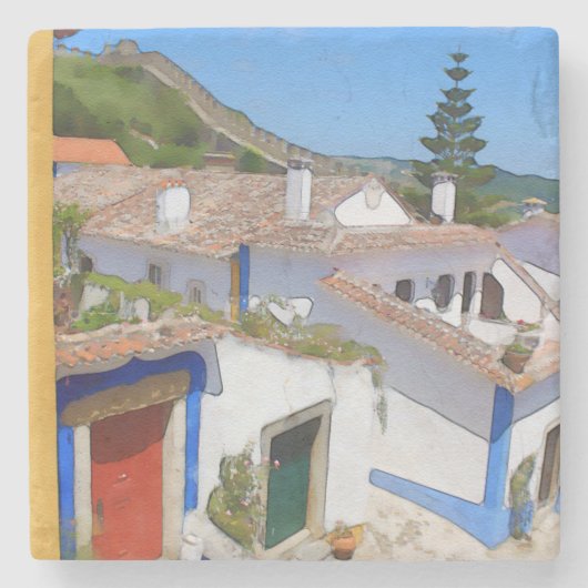 Wasserfarbendorf Steinuntersetzer (Vorderseite)