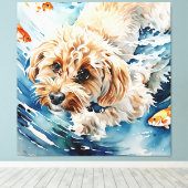 Wasserfarbendportrait Leinwanddruck (Insitu (Holzboden))