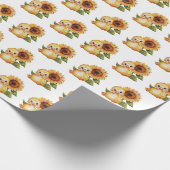 Wasserfarbenduckeln mit Sonnenblume Geschenkpapier (Ecke)