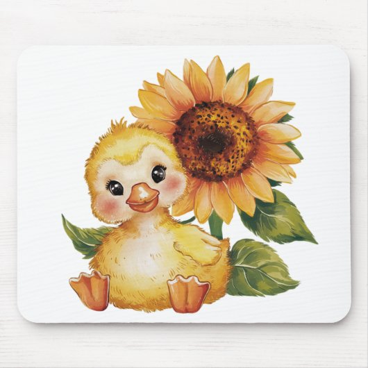 Wasserfarbenduckeln mit Sonnenblume Mousepad (Vorne)