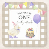 Wasserfarbendusche 1. Geburtstag Rechteckiger Pappuntersetzer (Vorderseite)