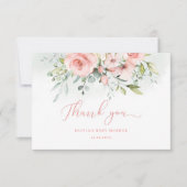 Wasserfarbendusche Blütenbaby Dusche Dank Karte (Vorderseite)