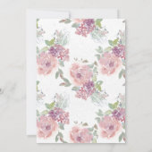 Wasserfarbendusche Burgundy Bloral Baby Dusche Einladung (Rückseite)