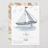 Wasserfarbendusche für Wassersegler Einladung (Vorne/Hinten)