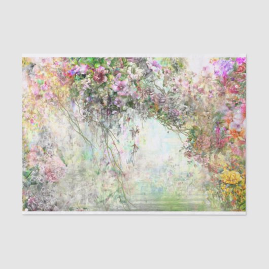 Wasserfarbene Abstrakte Blume in der Nähe des Teic Seidenpapier (Vorderseite)