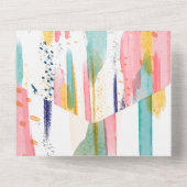 Wasserfarbene Abstrakte Brush-Hochzeit All In One Einladung (Rückseite)