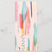 Wasserfarbene Abstrakte Brush-Hochzeit Menükarte (Rückseite)