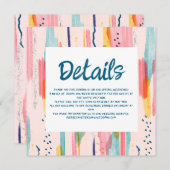 Wasserfarbene Abstrakte Brush Hochzeitsdetails Einladung (Vorne/Hinten)