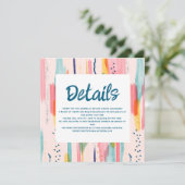 Wasserfarbene Abstrakte Brush Hochzeitsdetails Einladung (Stehend Vorderseite)