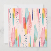 Wasserfarbene Abstrakte Brush Hochzeitsdetails Einladung (Rückseite)