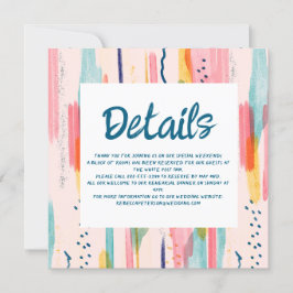 Wasserfarbene Abstrakte Brush Hochzeitsdetails Einladung