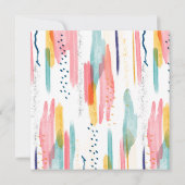 Wasserfarbene Abstrakte Brush Hochzeitsdetails Einladung (Rückseite)