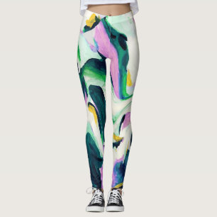 Wasserfarbene abstrakte, farbenfrohe, nahtlose Mus Leggings