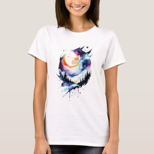 Wasserfarbene Abstrakte Landschaft #1 T-Shirt (Vorderseite)