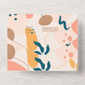 Wasserfarbene Abstrakte Pastelhochzeit All In One Einladung (Rückseite)