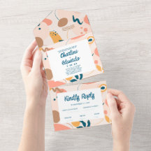 Wasserfarbene Abstrakte Pastelhochzeit