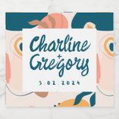 Wasserfarbene Abstrakte Pastelhochzeit Bierflaschenetikett (Einzelnes Label)