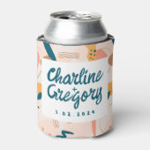 Wasserfarbene Abstrakte Pastelhochzeit Dosenkühler (Kanne Vorderseite)