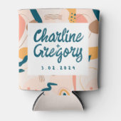 Wasserfarbene Abstrakte Pastelhochzeit Dosenkühler (Vorderseite)