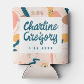 Wasserfarbene Abstrakte Pastelhochzeit Dosenkühler (Rückseite)