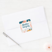 Wasserfarbene Abstrakte Pastelhochzeit Quadratischer Aufkleber (Umschlag)