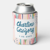 Wasserfarbene Abstrakte Pinselstriche Hochzeiten Dosenkühler (Kanne Rückseite)